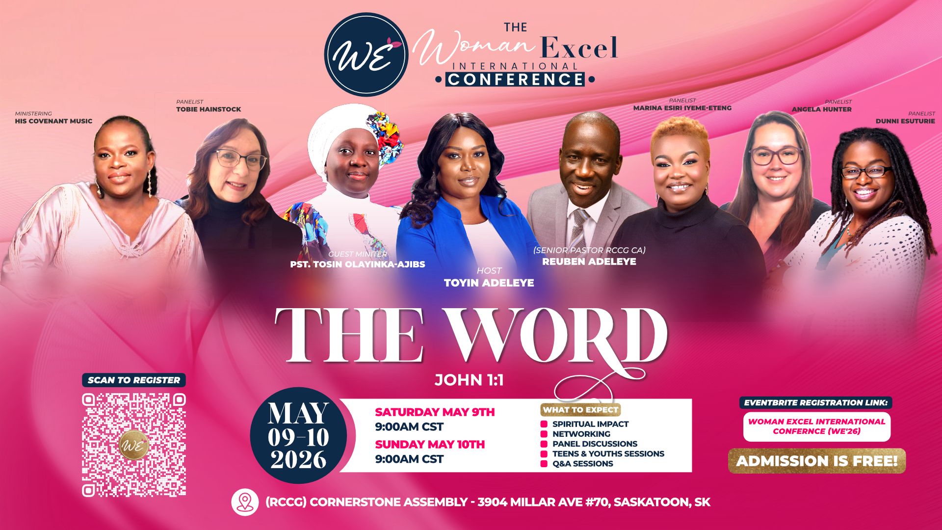 Poster for the Woman Excel International Conference 2026 — The Word, John 1:1
